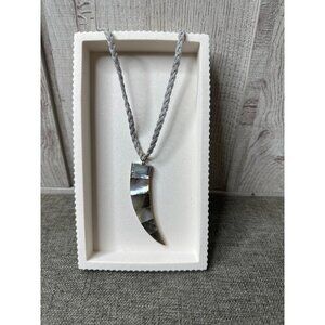 Whitby & Co Reversible Horn Pendant Necklace w/ Mother Of Pearl & Wood Women